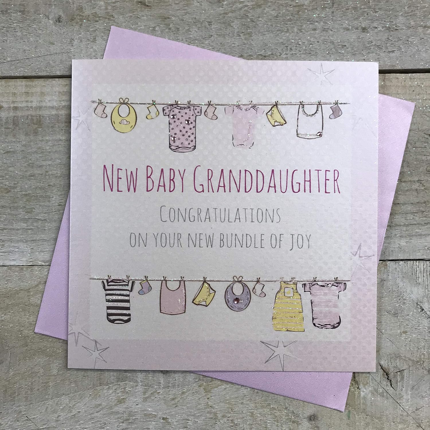 White Cotton Cards”New Baby Granddaughter Congratulations On Your New