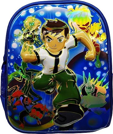 3D Ben10 Dorimon, Doraemon Chotta Bheem Ben10 Spiderman Ironman Waterproof Red School Bag Backpack for Boys Class Standard Playschool Kindergarten Nursery LKG UKG First 1st (13 Litre) 29X13X35 cm