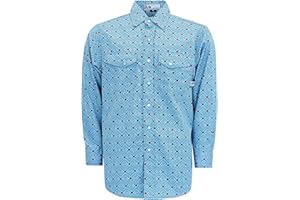 VATRENUS FR Shirts for Men Print Plaid 6.5oz Flame Resistant 100% Cotton Men's Pre-Washed Fire Retardant Work Shirt