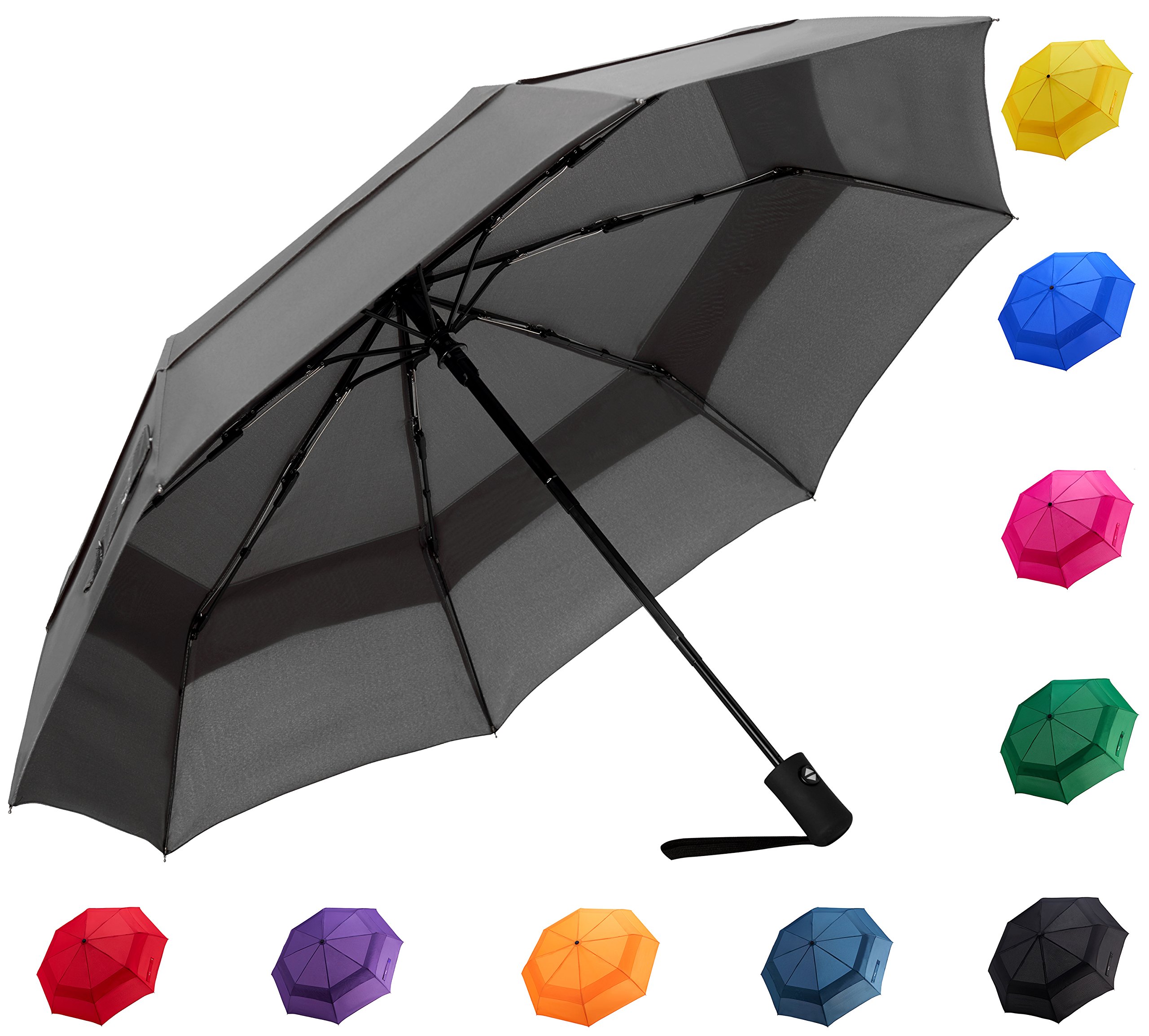 Fidus Automatic Windproof Vented Sun&Rain Travel Umbrella with Double