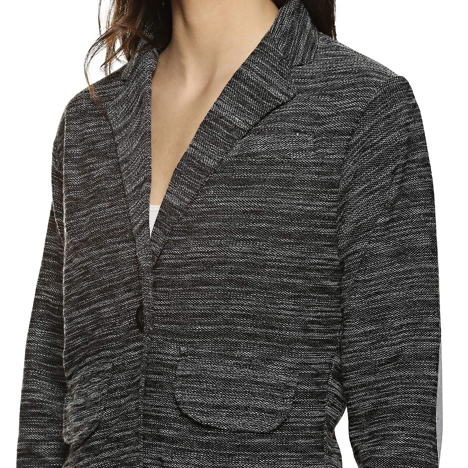 campus sutra women plain blazer black