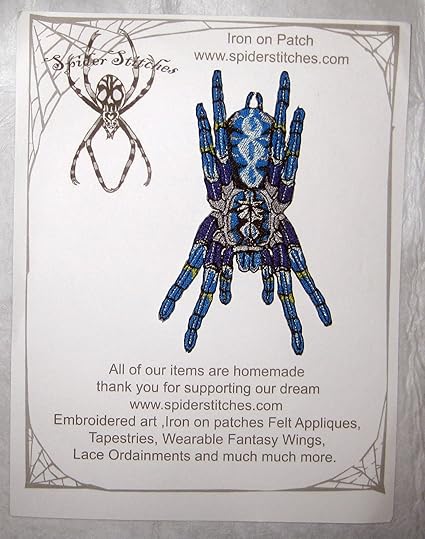 Amazon Com Poecilotheria Metallica Tarantula Gooty Sapphire Ornamental Tree Spider Iron On Patch