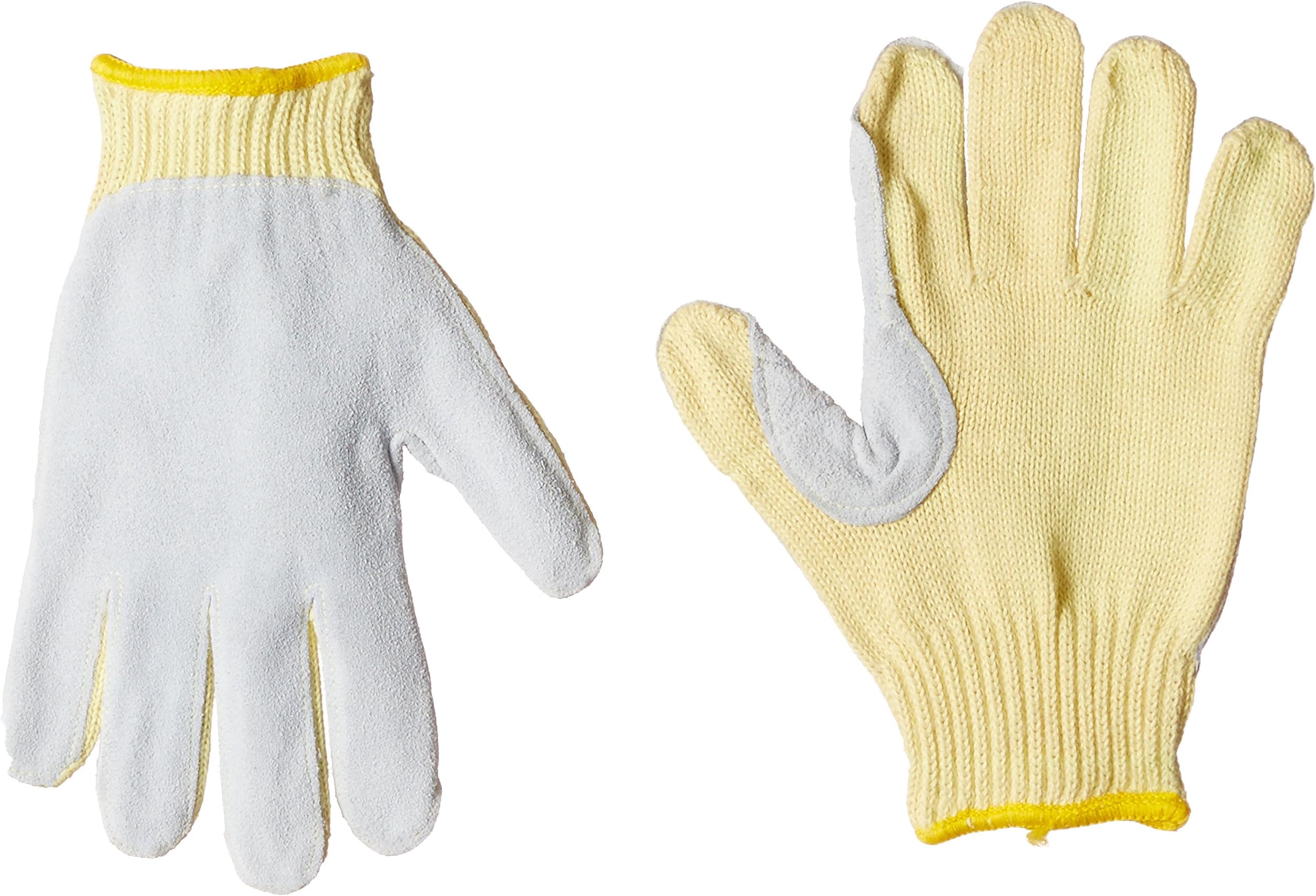 Acme Safewell SGKL-205 Kevlar Knitted Gloves with Leather, 9 inch, Natural Yellow, Pack of 1 Pair