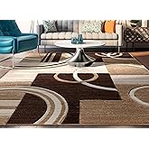 Well Woven Ruby Galaxy Waves Contemporary 60012 Area Rug, Ivory, 7'10" x 9'10"
