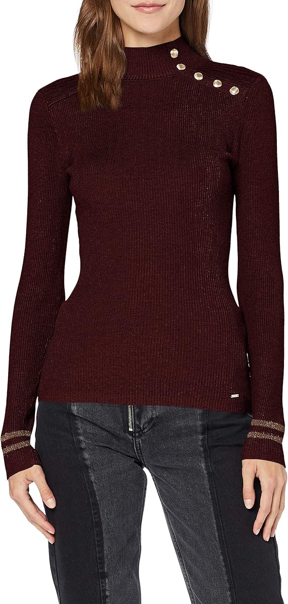 Pull col montant boutonné 192-Mavao. N Vert Morgan - Femme | Place des Tendances