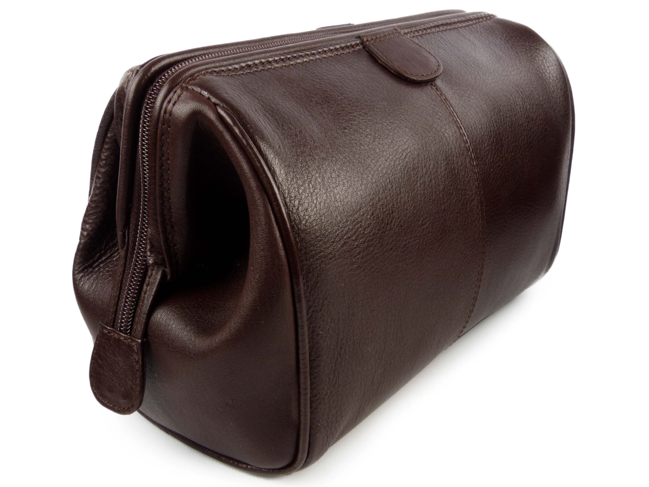 Mala Leather Mens Washbag Verve Collection Brown