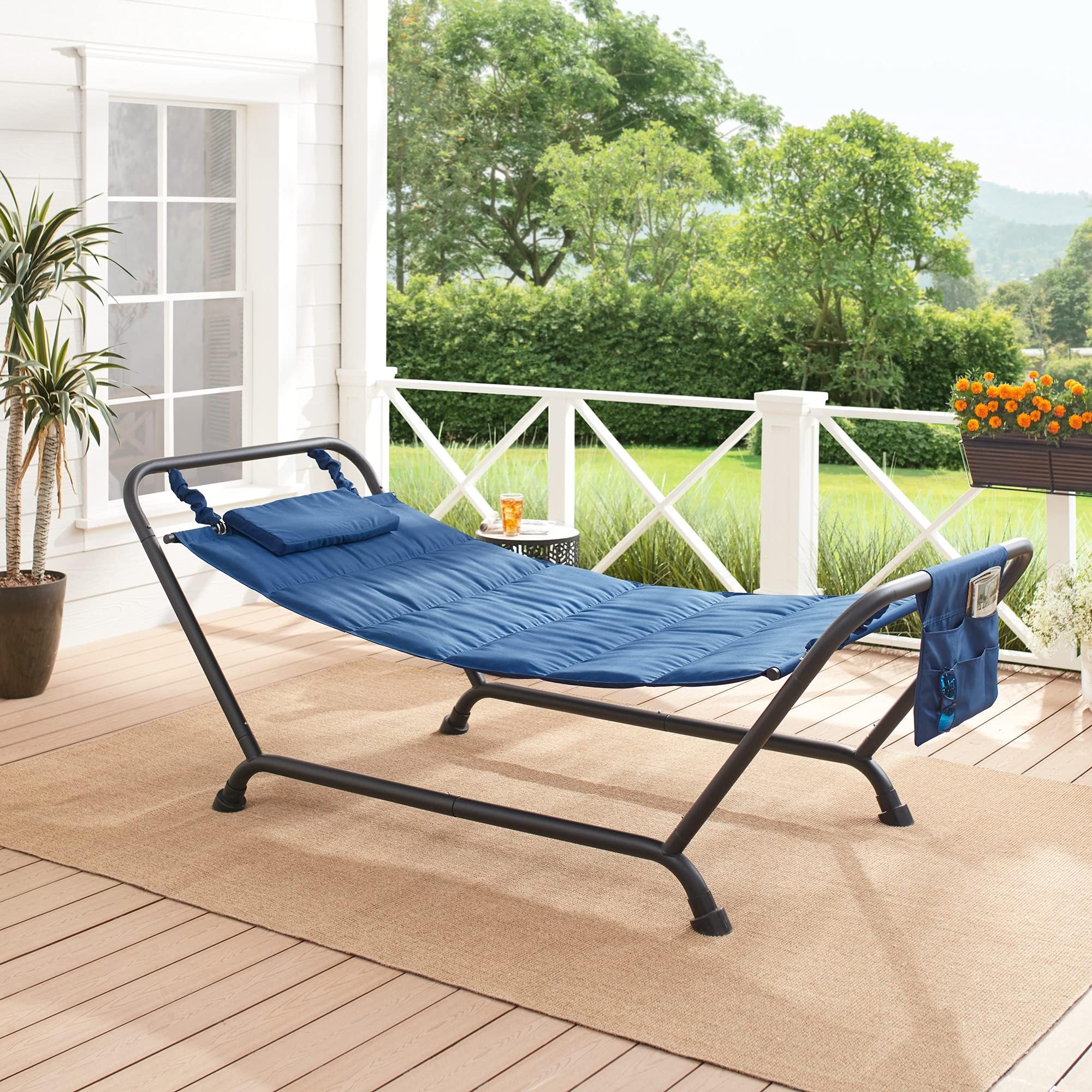 Mainstay Belden Park Polyester Hammock with Stand, Blue