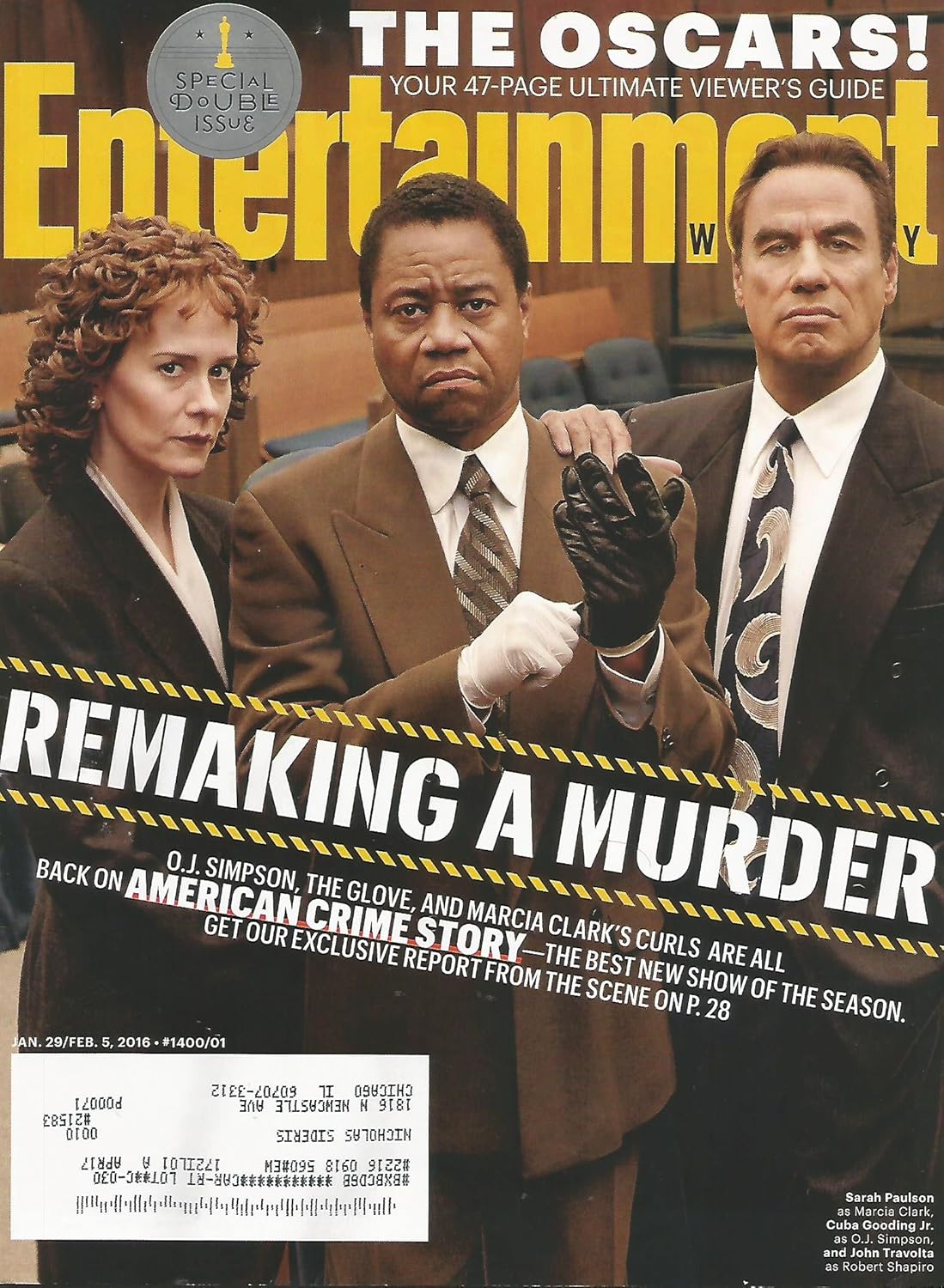 Amazon Com Entertainment Weekly January 29 16 American Crime Story O J Simpson Trial Sarah Paulson Cuba Gooding Jr John Travolta Much More Oscars Double Issue Everything Else Amazon Com Entertainment Weekly January 29 16 American Crime Story O J Simpson Trial Sarah Paulson Cuba Gooding Jr John Travolta Much More Oscars Double Issue Everything Else