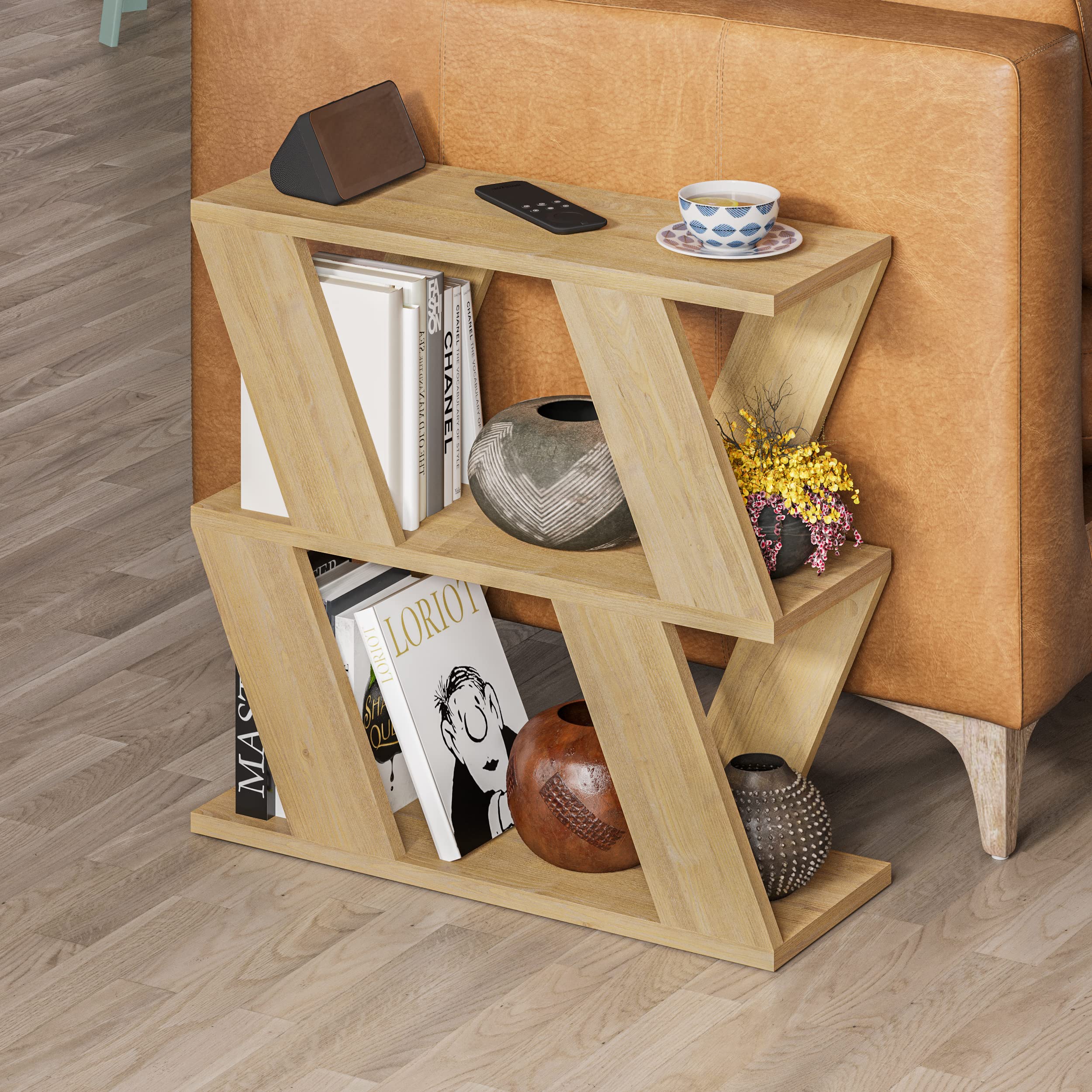 HOCUS PICUS Coffee Table with Magazine Rack for Living Room and Office, Many Color Options, 60 x 22 x 57 cm Oak