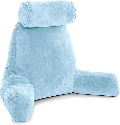 Husband Pillow Sky Blue Big Backrest Reading Bed Rest Pillow