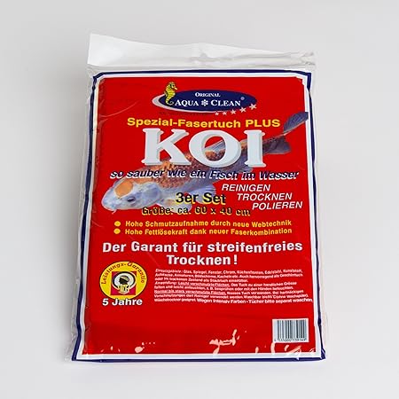 Aquaclean Microfasertuch Spezial Fasertuch Plus KOI 60 x 40 - Set 3 Stück