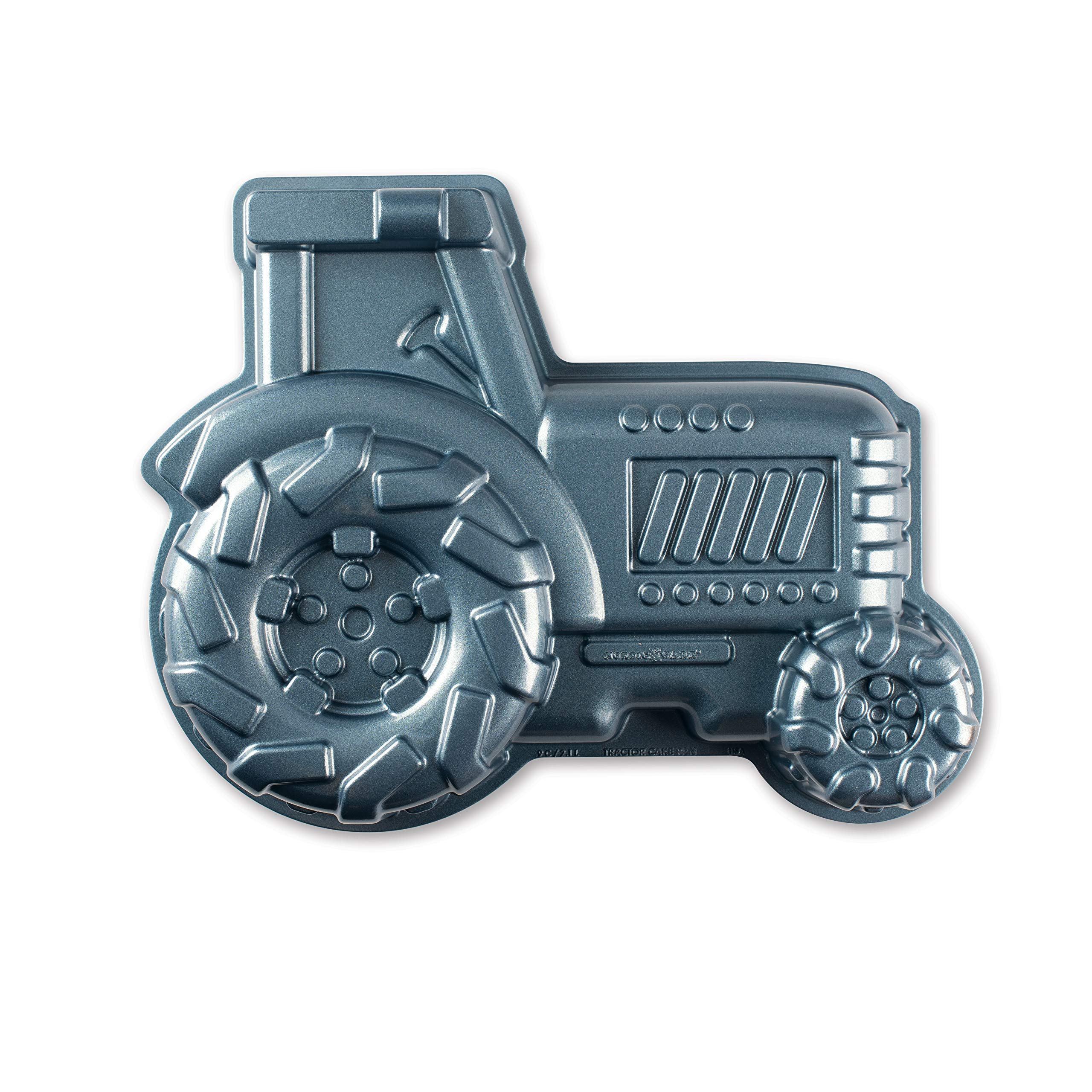 Nordic Ware Tractor Non Stick Cake Pan, 3D Shaped Cake Mould, Cake Tin Made from Cast Aluminium, Children's Cake Tin Made in the USA, Colour: Blue
