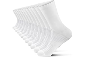 PAPLUS Compression Athletic Crew Socks (6 Pairs) for Men & Women