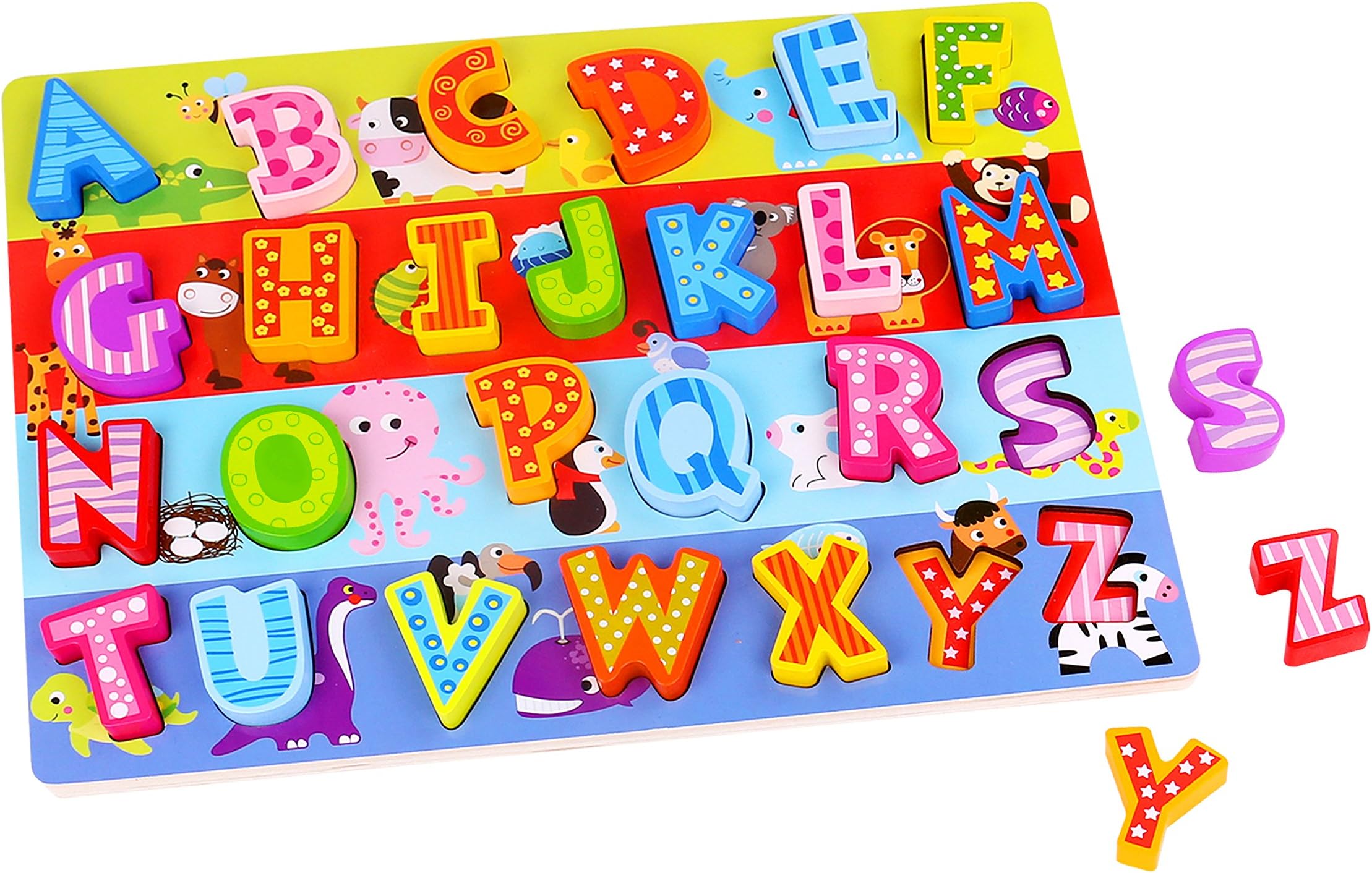 Finduq ABC Large Wooden Learning Puzzle (26 pcs)