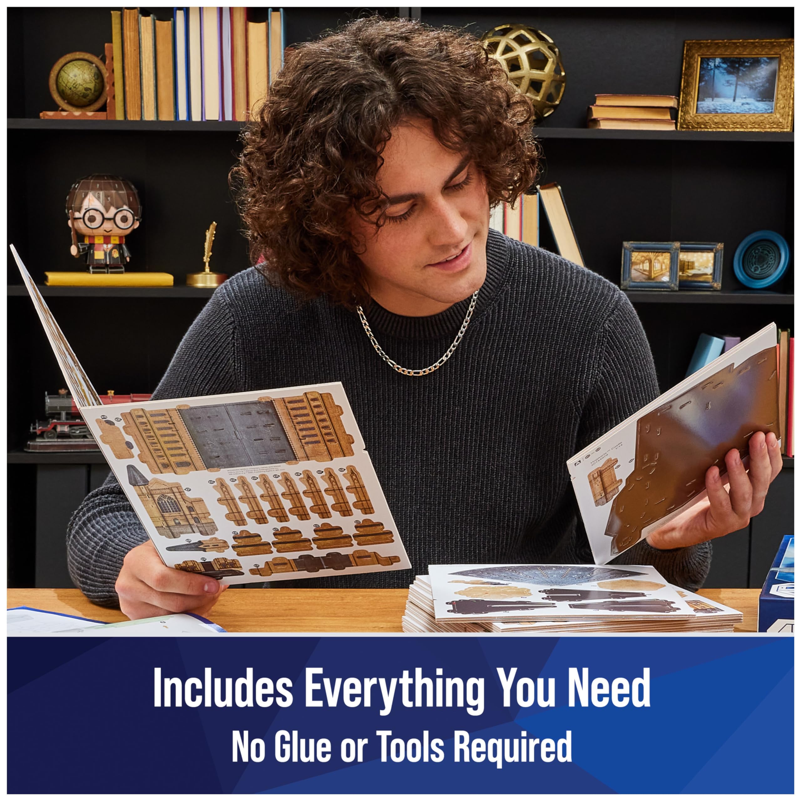 4D Build, Harry Potter Hogwarts Castle 3D Puzzle Model Kit 209 Pcs | Harry Potter Gifts Desk Decor | Building Toys | 3D Puzzles for Adults & Teens 12+