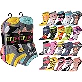 Tipi Toe Women’s 20 Pack Colorful Low Cut Socks – Lightweight, Breathable Design for All-Day Comfort Sizes 9-11/10-13