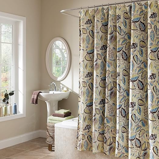 Amazon Com Ex Cell Jacobean Leaf Fabric Shower Curtain 70 By 72
