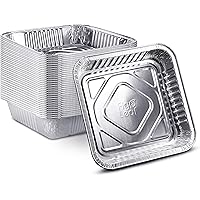 [25 Pack - 8” x 8”] Square Baking Cake Pans| Heavy Duty l Disposable Aluminum Foil Tins l Portable Food Containers l…