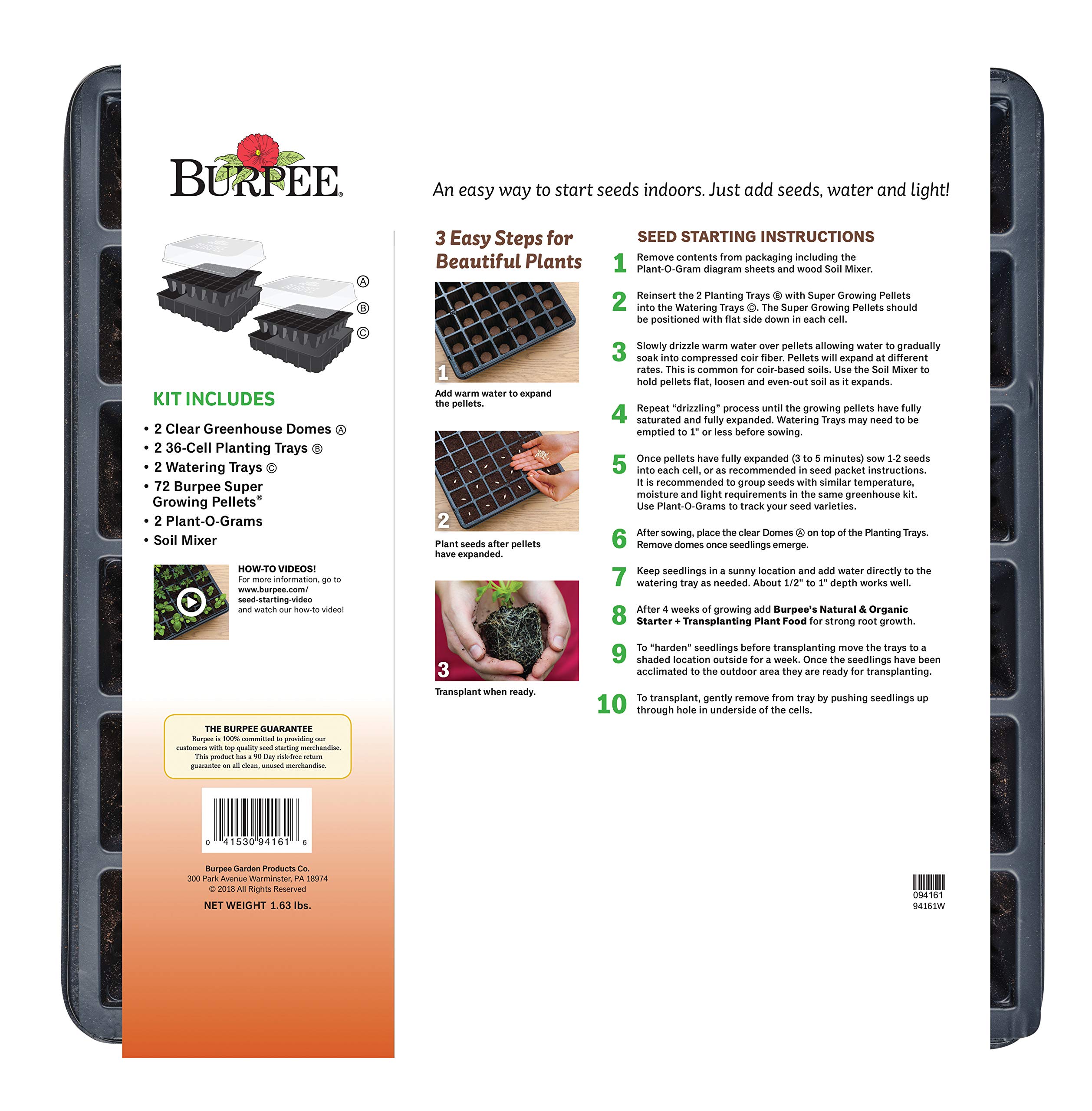 Burpee Seed Starter Tray with Coir Pellets, One Size, 72 Cells Buy