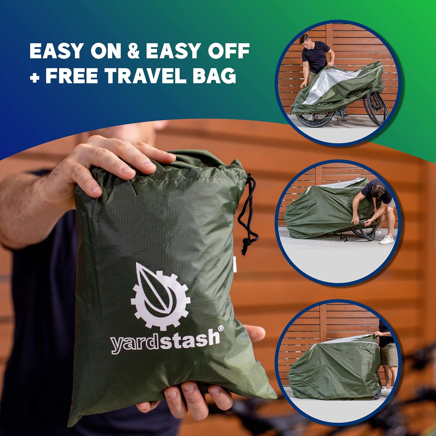 YardStash Bicycle Cover XL: Extra Large Size for Beach Cruiser Cover, 29er Mountain Bike Cover, Electric Bike Cover, Multiple Kids' Bike Cover and Cover for Bikes with Baskets, Child Seats or Racks : Sports & Outdoors