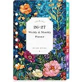2026-2027 Planner Refills - 7-Hole Planner Refills 2026-2027 with Tabs | JUL 2026 - JUN 2027, 5.5" x 8.5", A5 Planner Inserts, Planner Refill with Monthly Pages &amp; Weekly Pages - Dopamine Color