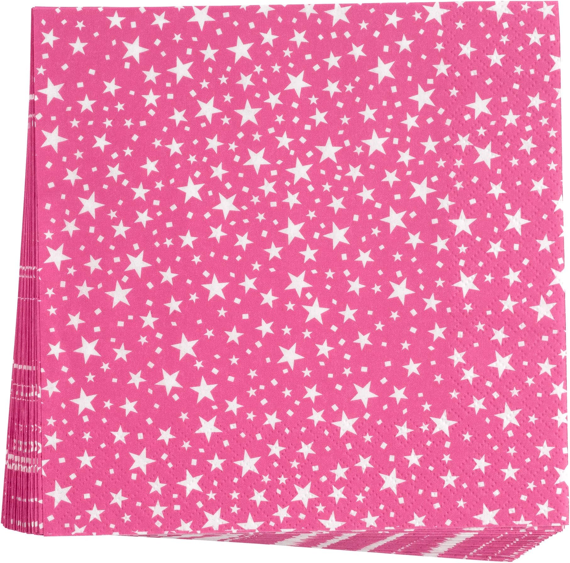 Neviti 678092 Carnival Napkin, Stars Pink