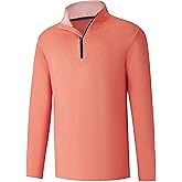 FT FENTENG Quarter Zip Golf Pullover Men Dry Fit Long Sleeve Moisture Wicking Mock Neck 1/4 Zip Pullover Mens Sweatshirts