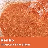Renfio Iridescent Ultra Fine Glitter Powder 50g Orange Resin Crafts view 2