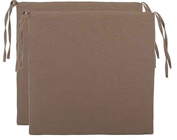 Brandsseller Sitzkissen Stuhlkissen Sitzauflage Stuhlauflage - Uni Farben mit 4 Kordelbändern für sicheren Halt (2er-Vorteils