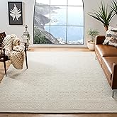 SAFAVIEH Area Rug 8x10 - Micro-Loop Collection - Large - Ivory & Light Green, Handmade Wool, Ideal for Living Room, Bedroom, 