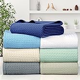 AAVNI HOMES 100% Cotton Waffle Weave Blanket Twin Size – Breathable Thermal Bed Blanket, Lightweight All-Season Comfort, Soft Natural Cotton, Machine Washable Bedspread for Bed & Couch (Navy Blue)