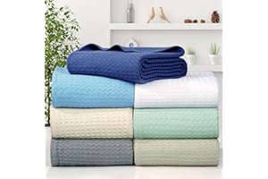 AAVNI HOMES Premium 100% Cotton Waffle Weave Bed Blanket King Size Dark Grey Lightweight Breathable Blankets for All Seasons Perfect for Layering King Size Bed Couch or Sofa (90 x 108 Inches)