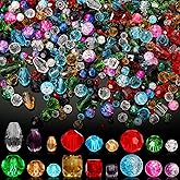 Bucherry 1300 Pcs Assorted Glass Beads Bulk for Jewelry Making Colorful Mixed Crystal Faceted Bicone Beads for Craft Suncatcher Bracelet Necklace Pendant