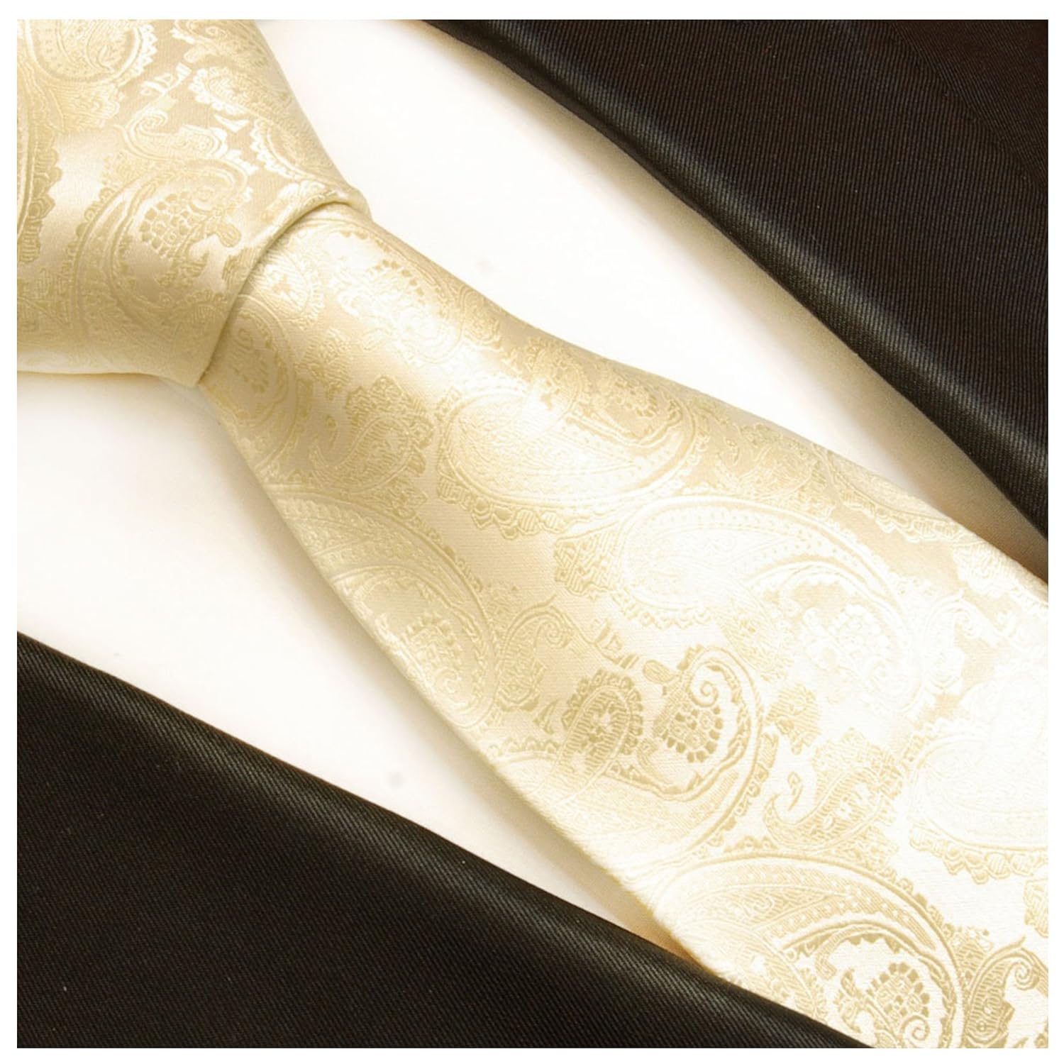 Einstecktuch von Paul Malone champagner paisley Hochzeitskrawatte