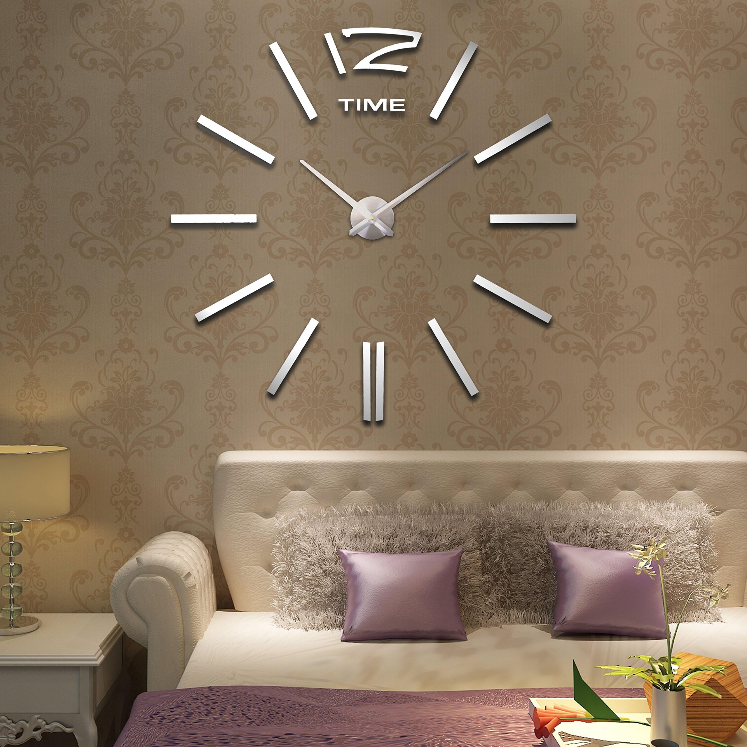 HIE Hot Sale Extra Large Wall Clocks Roman Numeral Clock Home Decorative DIY Frameless Wall Clocks For Living Room Mural Wall Sticker