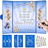 Pranski Blue 1st-99th Happy Birthday Party Decorations 18"x12" Birthday Guest Book for Men Women Suitable for All Ages Birthday Gifts Birthday Card