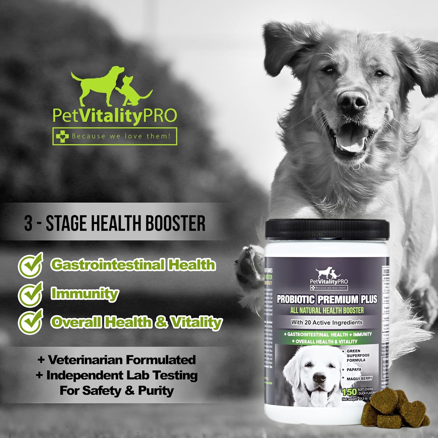 PetVitalityPRO Probiotics for Dogs with Natural Digestive Enzymes 4