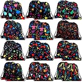 Marsui 24 Pcs Glowing Party Favor Drawstring Bags Gift Goodie Candy Favors Bags for Birthday Party Supplies