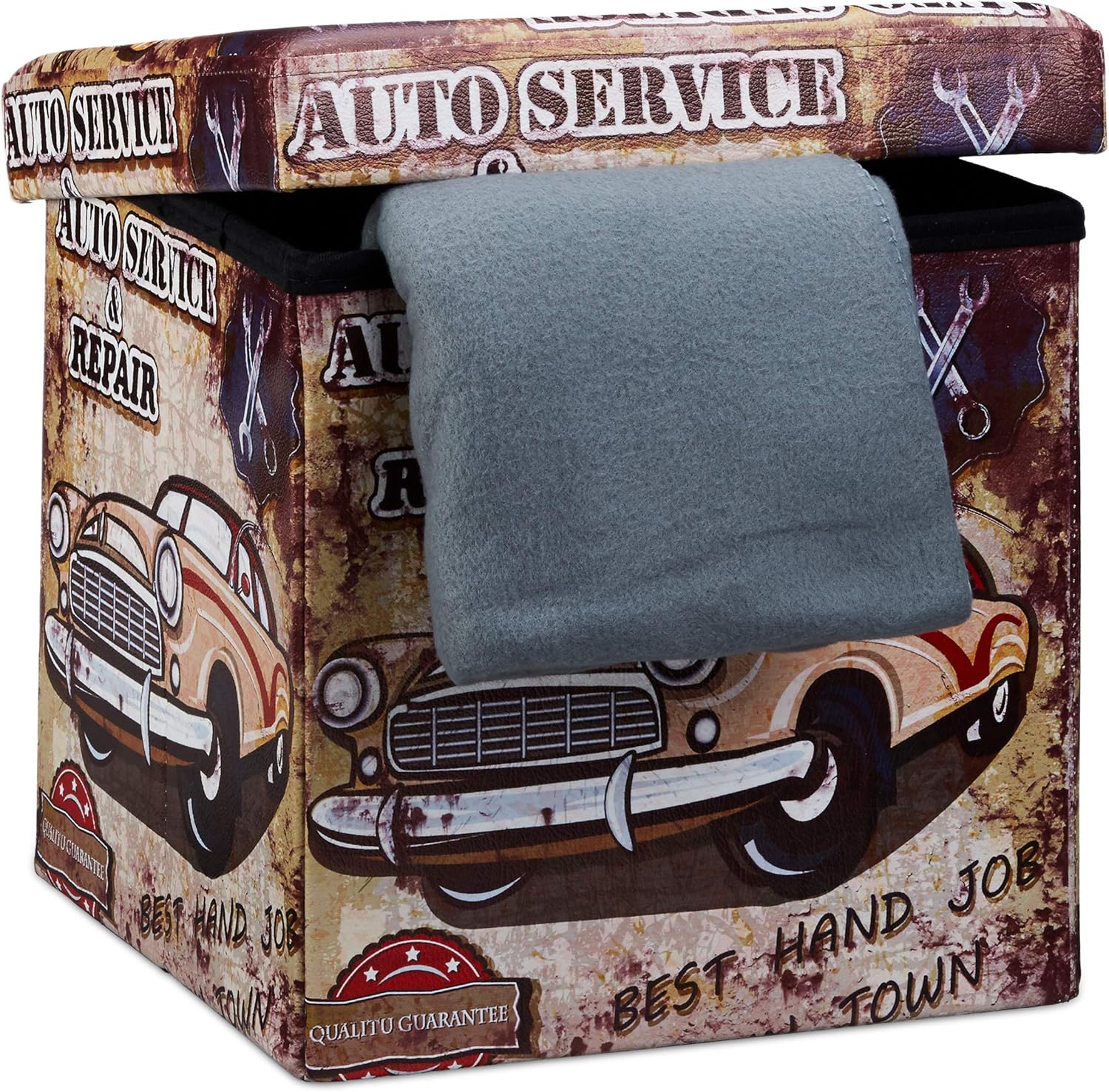 Relaxdays. Asiento Otomano con Forma de Cubo, con diseños Modernos y