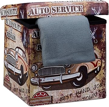 Relaxdays. Asiento Otomano con Forma de Cubo, con diseños Modernos y