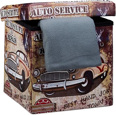 Relaxdays. Asiento Otomano con Forma de Cubo, con diseños Modernos y