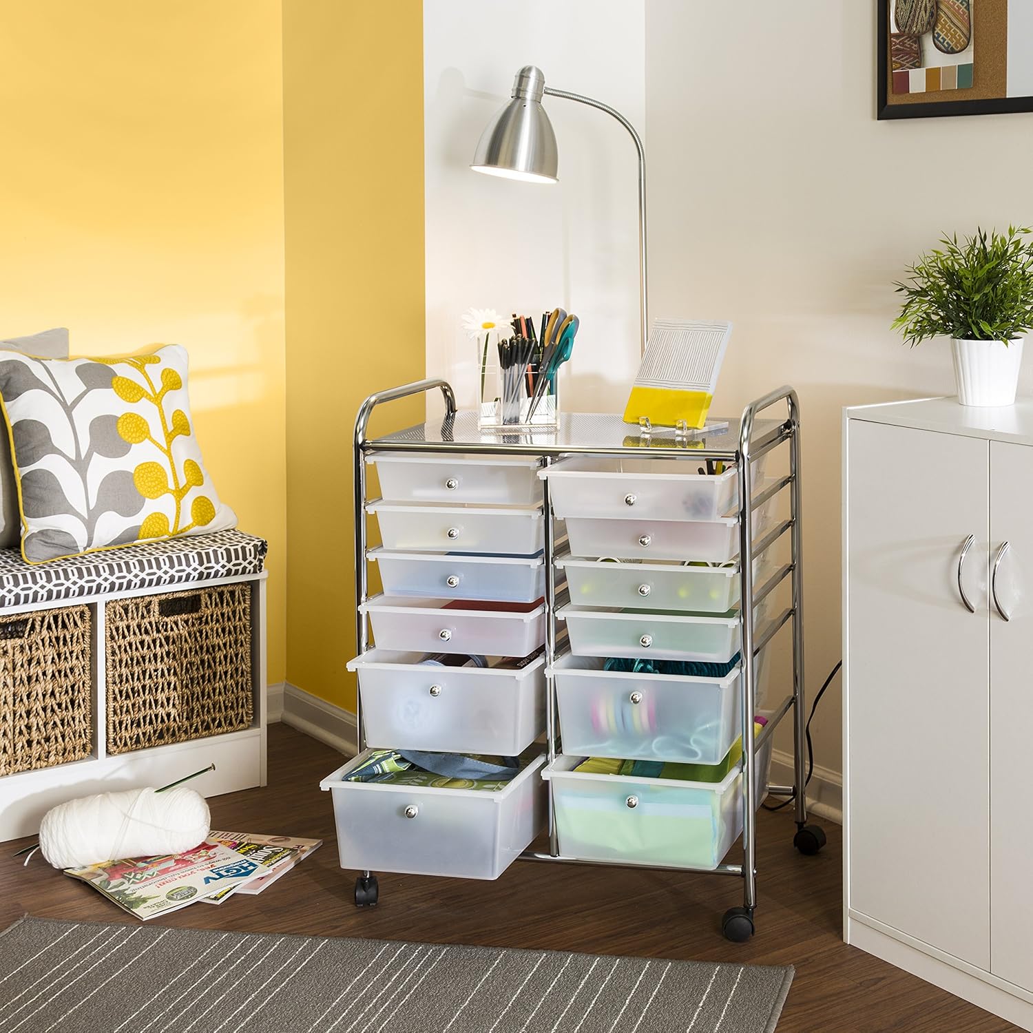 Honey-Can-Do Rolling Storage Cart and Organizer with 12 Plastic Drawers: Arts, Crafts & Sewing
