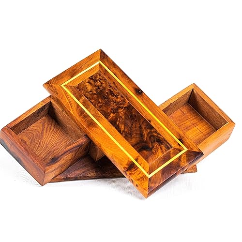 BAZAARDI Hand Carved Wooden Multipurpose Keepsake Jewelry - Main Image