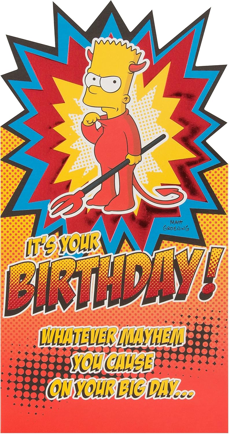 Hallmark The Simpsons Birthday Card"Bart" Medium Amazon.co.uk