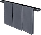 Sayayo 70CM Black SUS304 Towel Rail Wall Mounted 700mm Large Holder EGJF070-B