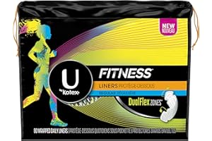 U by Kotex Fitness Pantiliners, Light Absorbency Liners, Regular, Unscented, 80 Count
