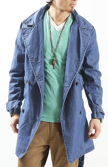 Amazon シャンブレー デニム トレンチコート デニムコート ジャケット 無地 メンズ Mサイズ ライトインディゴ コート ジャケット 通販 Amazon シャンブレー デニム トレンチコート デニムコート ジャケット 無地 メンズ Mサイズ ライトインディゴ コート ジャケット 通販