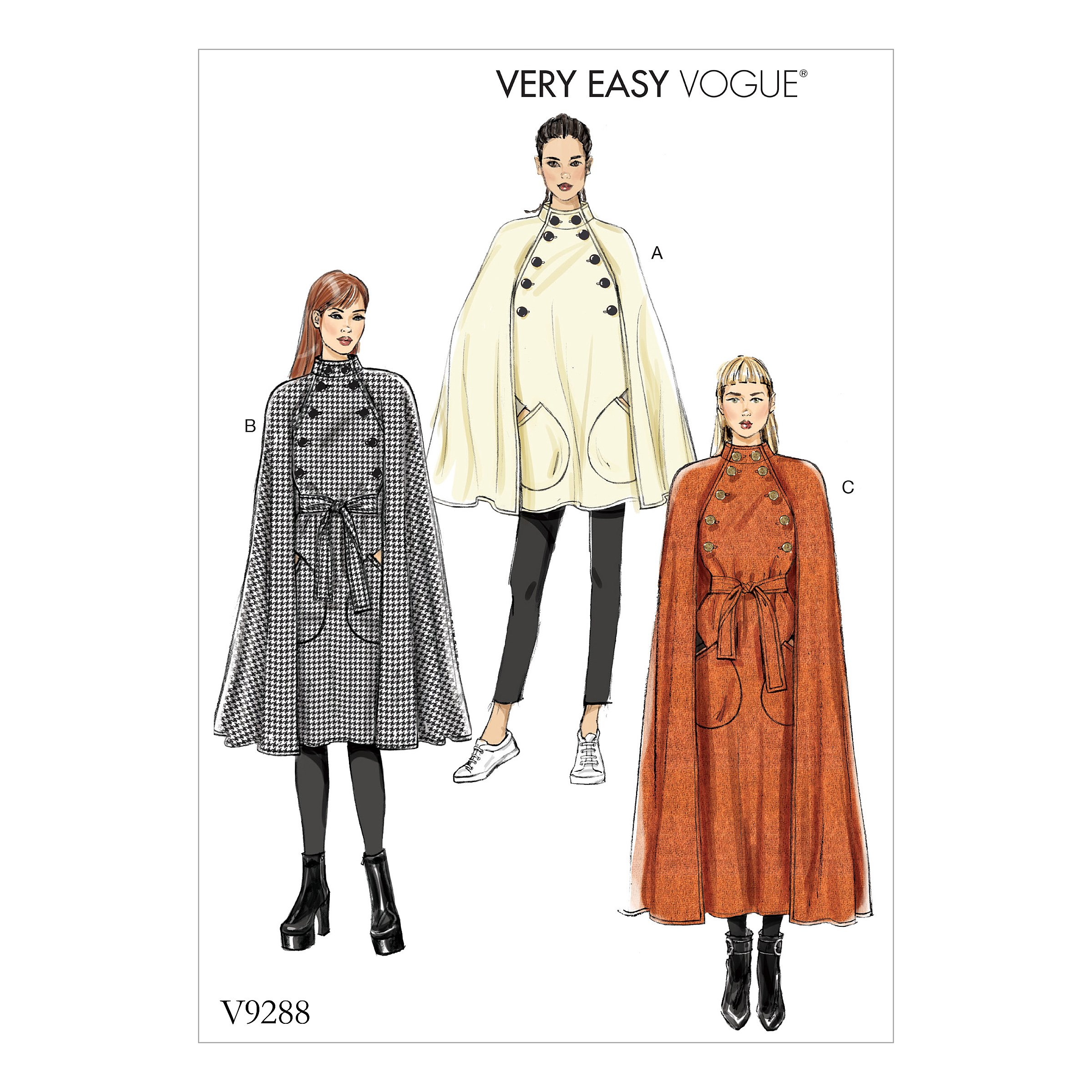Vogue Patterns Misses Cape and Belt, Tissue, Multi-Colour, 15 x 0.5 x 22 cm