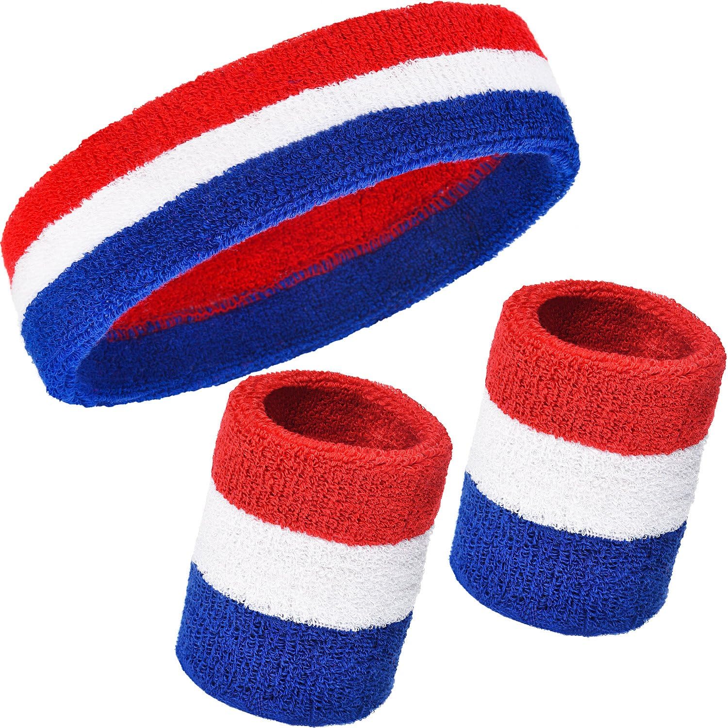 WILLBOND 3 Pieces Sweatbands Set, Includes Sports Headband and Wrist