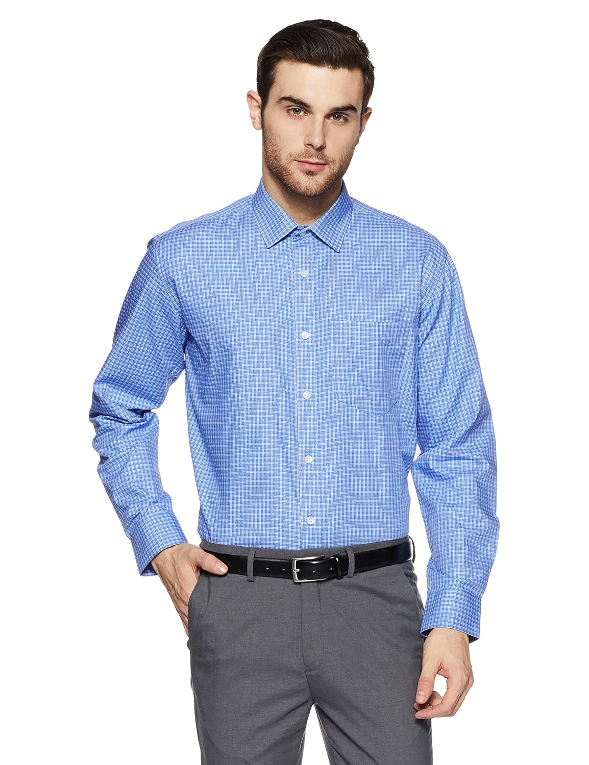 symbol amazon brand men's checkered regular fit cotton shirt